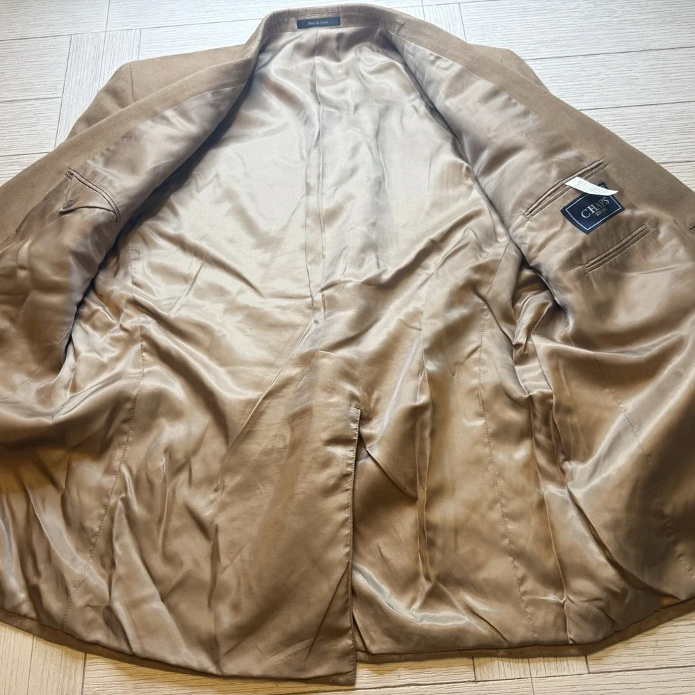 Chaps Ralph Lauren Blazer Sport Jacket Mens‎ 44R Tan Faux Suede
